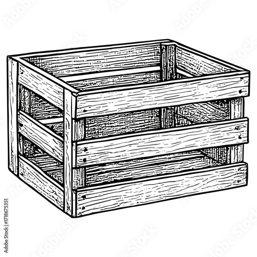 Slim Slatted Crate