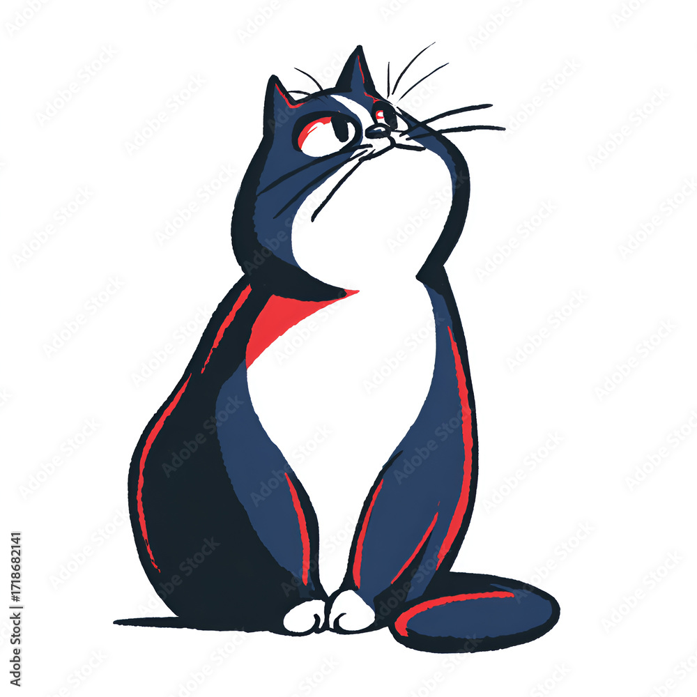 Obraz premium Cartoon cat mascot sitting isolated on transparent background