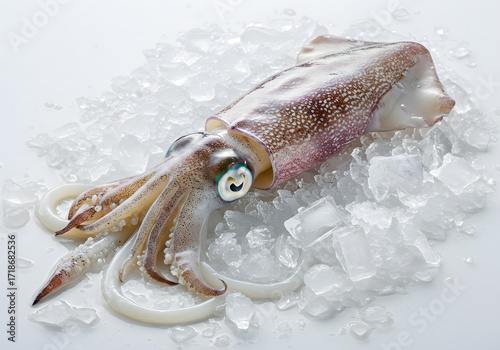 Fresh squid on ice