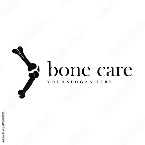 Bone logo design, bone health care with simple silhouette, modern icon symbol illustration concept and template for brand and poster