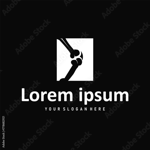 Bone logo design, bone health care with simple silhouette, modern icon symbol illustration concept and template for brand and poster