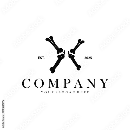 Bone logo design, bone health care with simple silhouette, modern icon symbol illustration concept and template for brand and poster