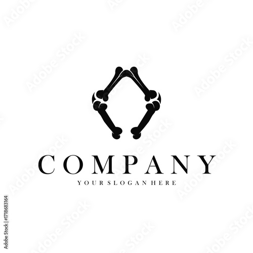 Bone logo design, bone health care with simple silhouette, modern icon symbol illustration concept and template for brand and poster