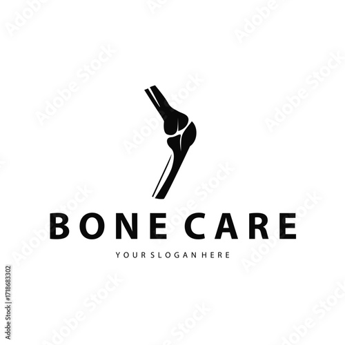 Bone logo design, bone health care with simple silhouette, modern icon symbol illustration concept and template for brand and poster