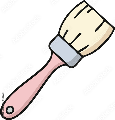 Pastry brush with wooden handle and soft bristles