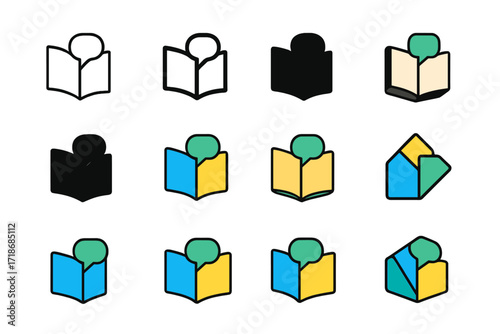 Behavior Management Logos. Set Logo of Behavior Management: Behavior reflection journal. Logo set in vector style, emblematic variations. line, bold thick