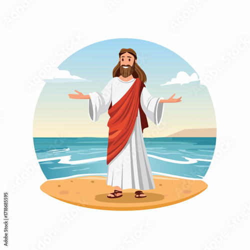 Vector Image:  The Life of Jesus Christ - Jesus Preaches by the Seashore 5