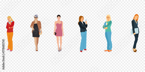 Multiethnic young people in casual clothes with and books. Asian, and students standing isolated vector illustration.
