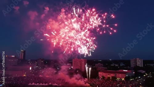 Wallpaper Mural Colorful fireworks exploding in night sky video Torontodigital.ca