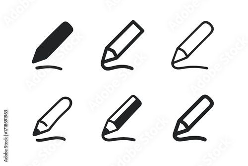 Eyeliner Logo Variations. Cosmetics. Set Logo of Cosmetics: Eyeliner pencil. harmonious logo variations of the same emblematic concept, each with different