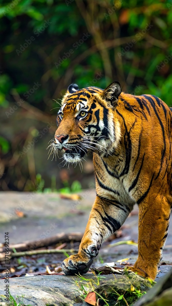 Fototapeta premium Tiger in jungle setting