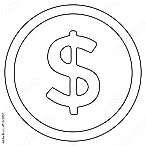 Dollar Coin Outline