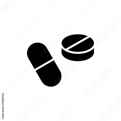 Pills icon vector for web and mobile app. capsule icon. Drug sign and symbol