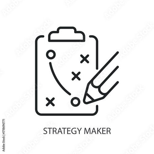 Strategy maker thin line vector icons.