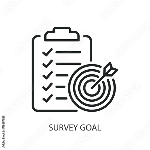 Survey goal thin line vector icons.