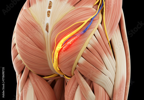 Piriformis muscle anatomy illustration