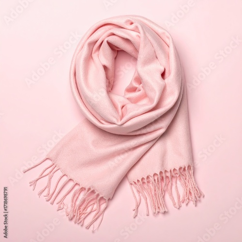 Soft pink scarf, draped in a circle
