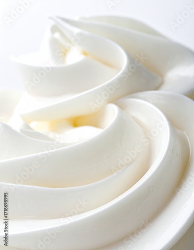 Close-up of swirls of whipped cream