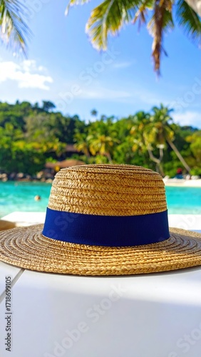 Straw hat on a beach