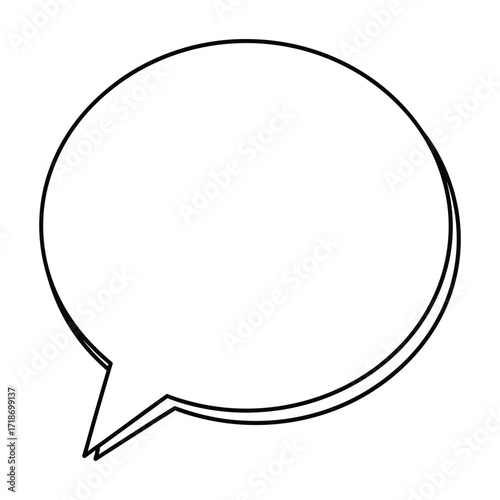 Minimalist Vector Speech Bubble Icon in Flat Style for Communication Branding