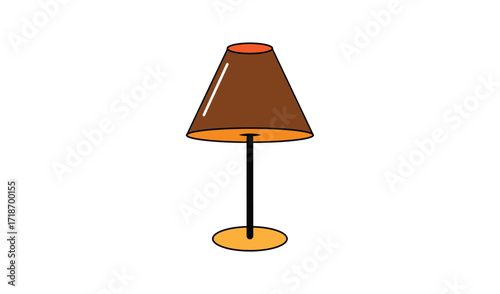 Retro style floor lamp with conical shade and simple base