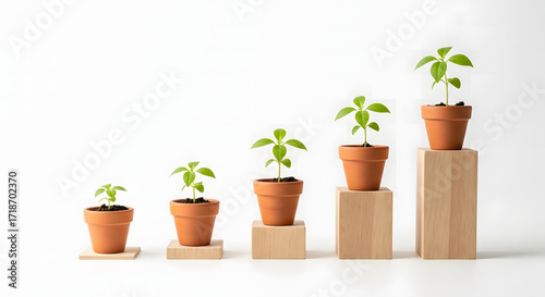 Conceptual Growth and Financial Success Illustrations — Miniatures, Charts, Objects, and Symbols of Business Progress