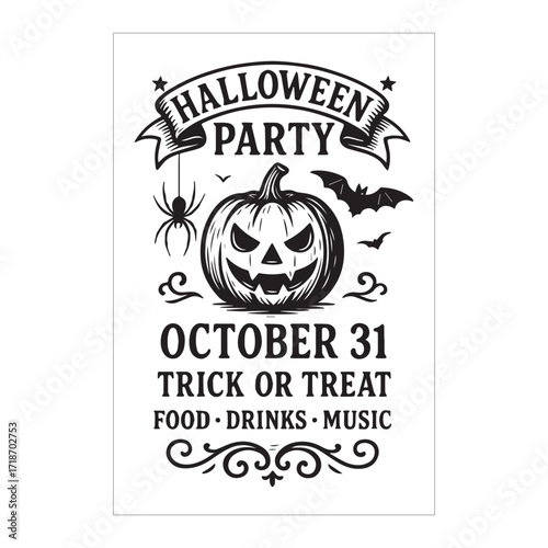 Free Entry Halloween Bash Poster Design