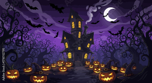 2025 halloween trick or treat party with glowing spooky