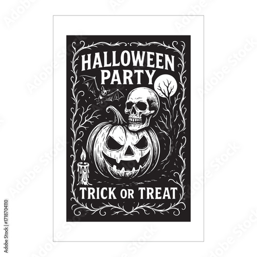 Free Entry Halloween Bash Poster Design