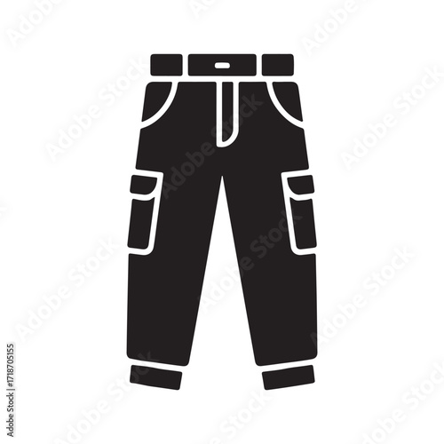 Cargo pants stylish outfit garment trendy wear solid black icon