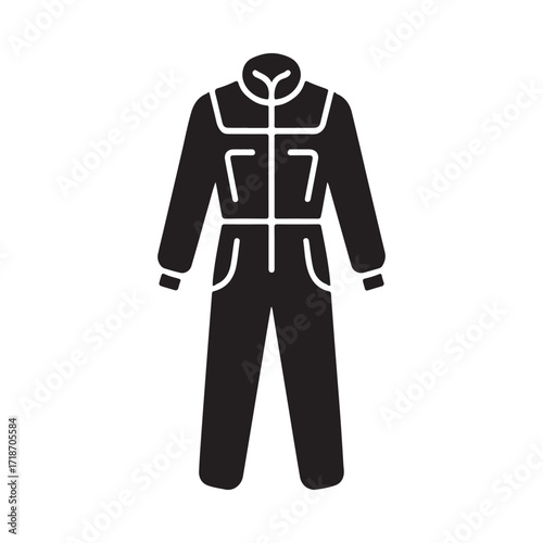 Jumpsuit variant trendy outfit fashionable apparel solid black icon