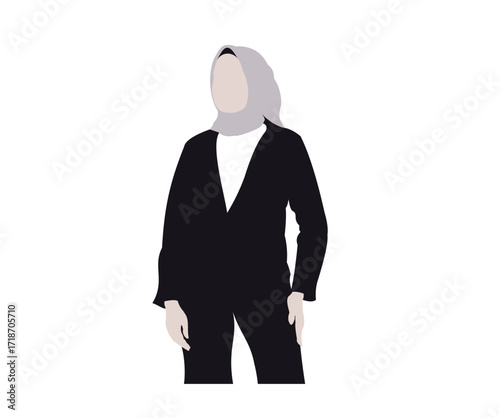 vector image of a woman wearing a hijab