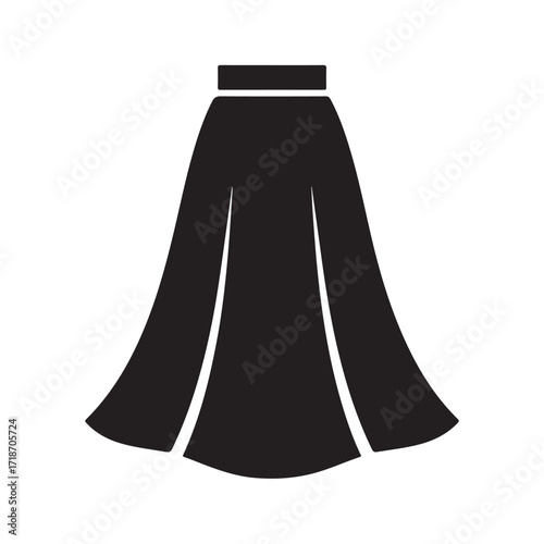 Maxi skirt fashionable outfit stylish clothing solid black icon design