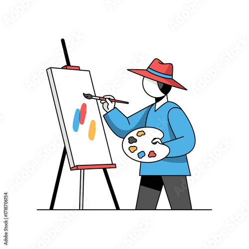 cartoon artist with palette