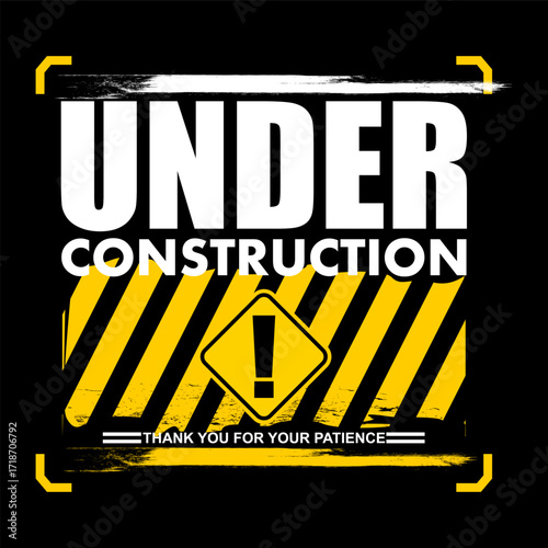 UNDER Construction, background and sign vector