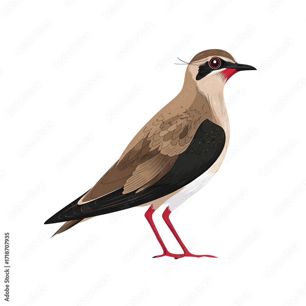 Obraz premium Australian Pratincole Cartoon Style Isolated on Transparent Background