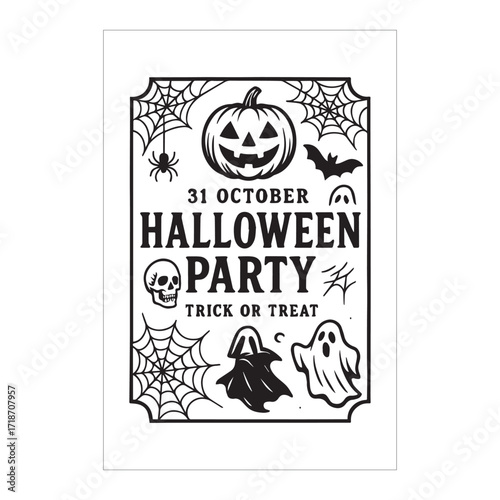 Free Entry Halloween Bash Poster Design