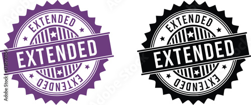 Extended deadline banner purple seal vector illustration image editable