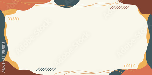 abstract colorful wave shapes banner background with text space