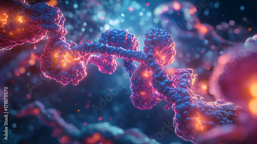 molecular illustration of a spliceosome complex