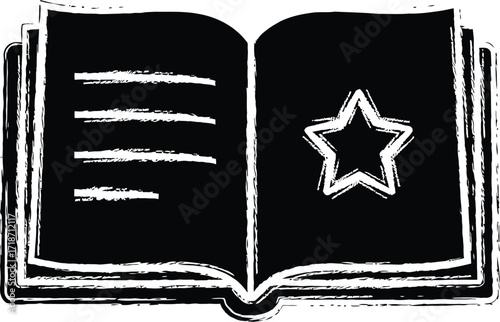 Open book with star vector illustration for education design editable