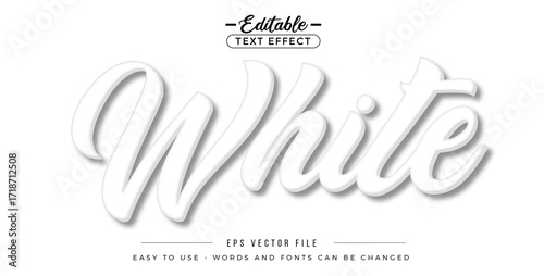 White text, editable text effect on white background.