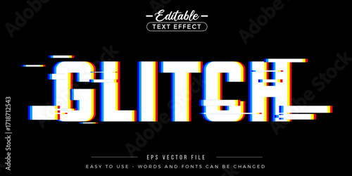 Glitch editable text effect on black background.