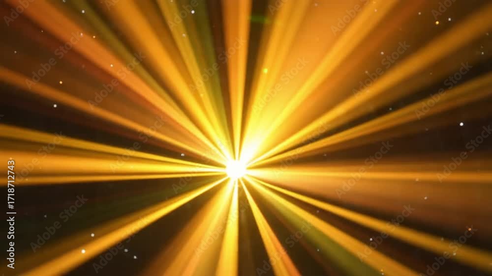 yellow spotlight beam shining isolated on transparent background flashing in slow motion