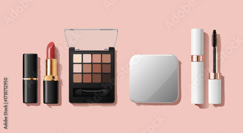 Premium Makeup Collection: Lipstick, Eyeshadow, Mascara