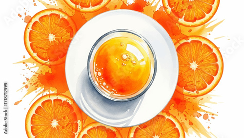 illustration of orange juice in a glass