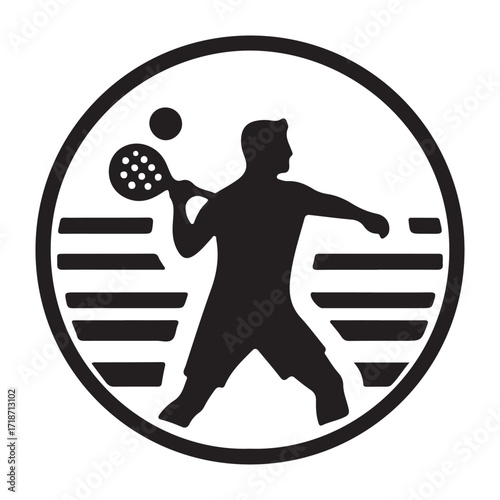 Pickleball vector illustration on a white background.Simple design,perfect for various uses.
