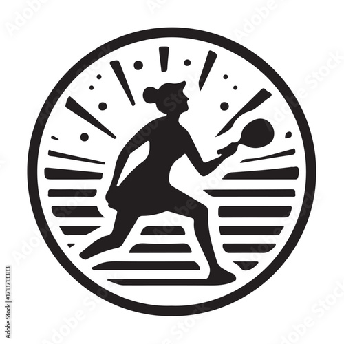 Pickleball vector illustration on a white background.Simple design,perfect for various uses.