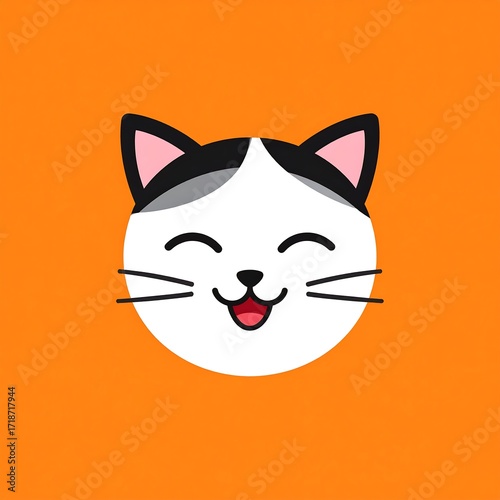 Cute cartoon cat face