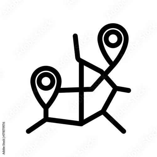 Route Network Line Icon of Backpacking Routes Icon Set